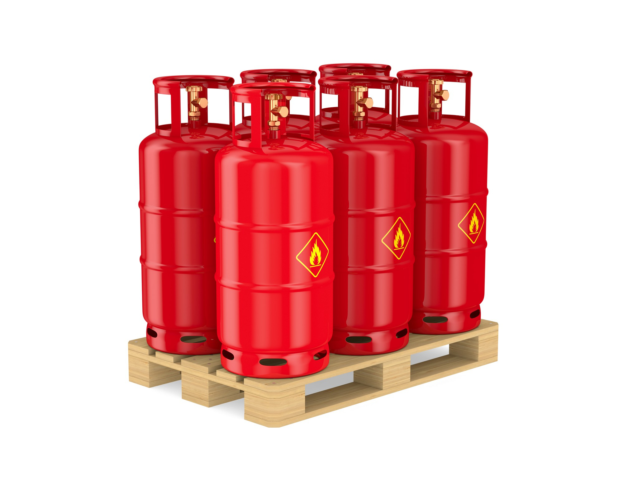 Certified LPG cylinders ready for delivery
